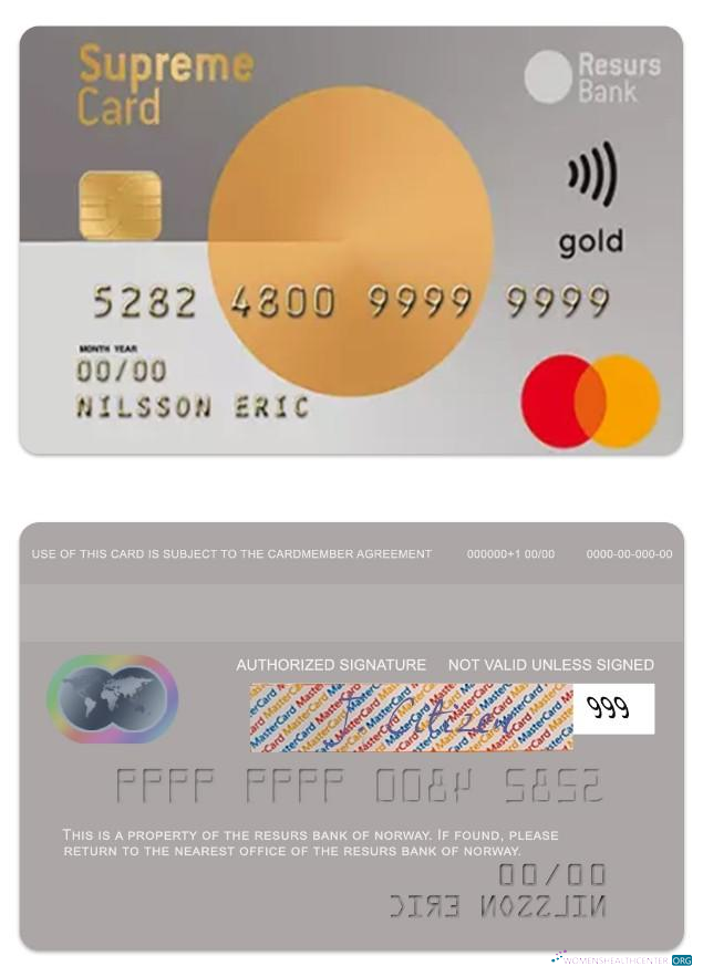 Download Norway Resurs Bank supreme gold card Photoshop template
